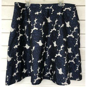 Lane Bryant size 22 skirt Blue White Floral Zipper